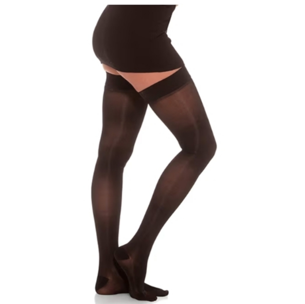 Womens "Jomi" Thigh High's  light Compression,15-20mmHg/New Pair..black,sz Large